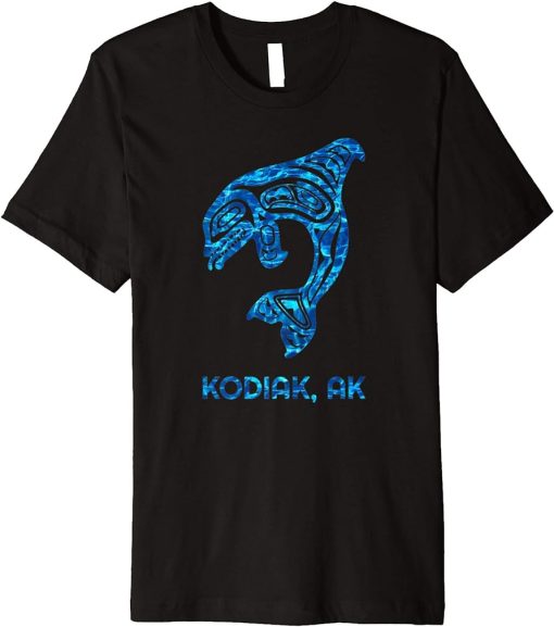 Blue Kodiak Alaska Native American Indian Orca Killer Whale Premium T-Shirt