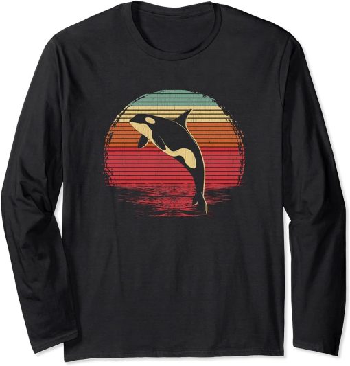 Vintage Killer Whale Tee - Save Orca Long Sleeve T-Shirt