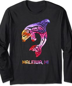 Tribal Haleiwa Orca Killer Whale Indigenous Native Long Sleeve T-Shirt